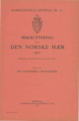 Rekruttering for Den Norske Hær 1917