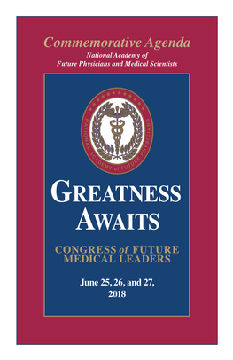 GREATNESS AWAITS Commemorative Agenda