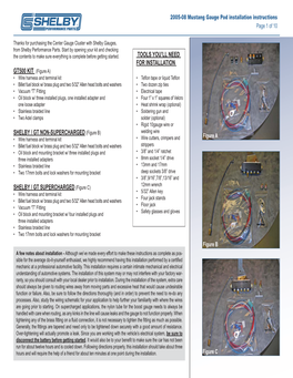 2005-08 Mustang Gauge Pod Installation Instructions Page 1 of 10