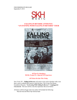 “An Evening with Falling in Reverse” Tour