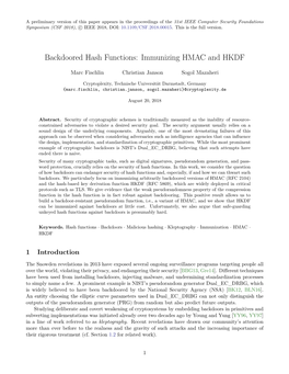 Backdoored Hash Functions: Immunizing HMAC and HKDF