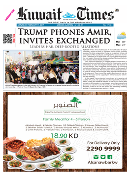 TRUMP Phones AMIR, Invites Exchanged