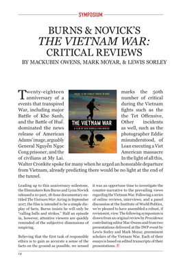 The Vietnam War: Critical Reviews by Mackubin Owens, Mark Moyar, & Lewis Sorley