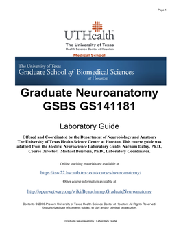 Graduate Neuroanatomy GSBS GS141181