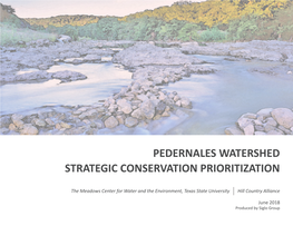 Pedernales Watershed Strategic Conservation Prioritization