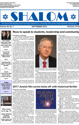 Ross to Speak to Students, Leadership and Community