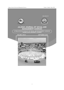 Jalingo Journal of Social and Management Sciences Volume 2, Number 5 Sept, 2020