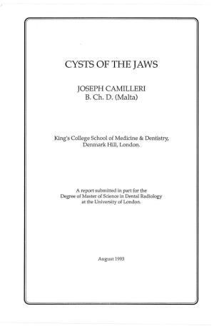 Cysts of the Jaws