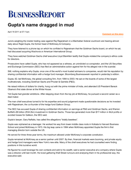 Gupta's Name Dragged In