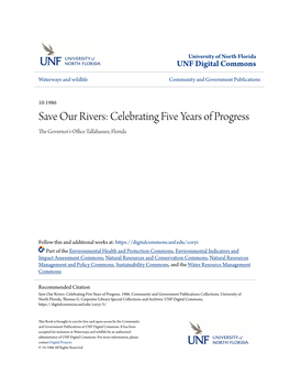 Save Our Rivers: Celebrating Five Years of Progress the Governor's Officeal T Lahassee, Florida