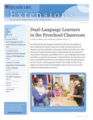 Dual-Language Learners in the Preschool Classroom