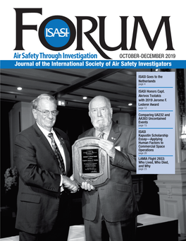 OCTOBER-DECEMBER 2019 Journal of the International Society of Air Safety Investigators