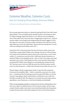 Extreme Weather, Extreme Costs How Our Changing Climate Wallops Americans’ Wallets