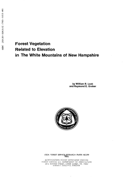 Forest Vegetation Related to Elevation in the White Mountains of New Hampshire