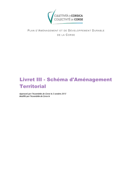 Livret III - Schéma D'aménagement Territorial