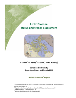Arctic Ecozone Status and Trends Assessment