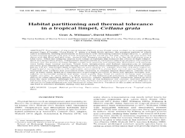 Habitat Partitioning and Thermal Tolerance in a Tropical Limpet, Cellana Grata