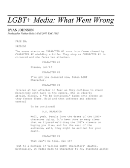 LGBT+ Media: What Went Wrong