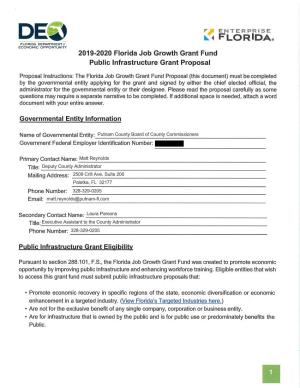 2019-2020 Florida Job Growth Grant Fund Public Infrastructure Grant Proposal