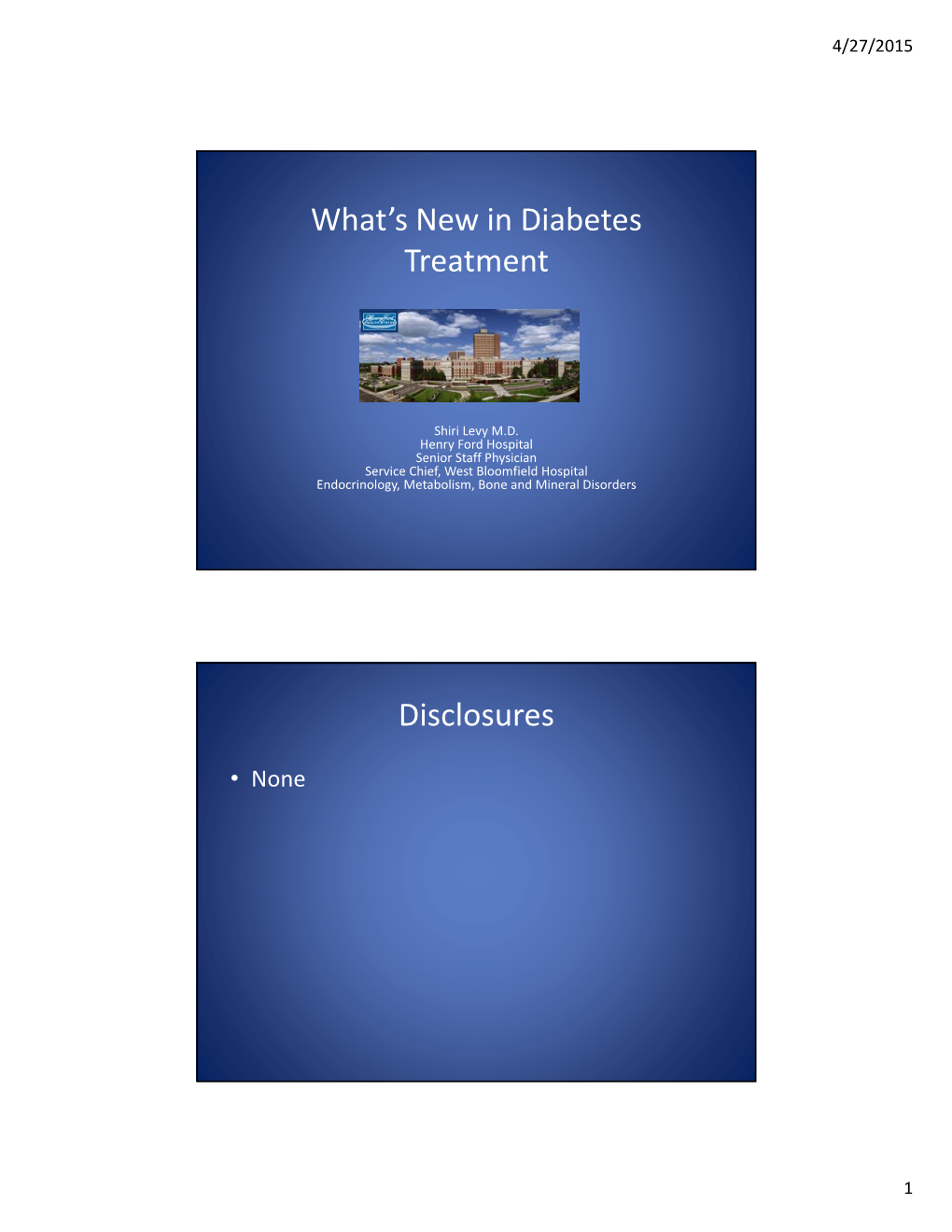 Whats New in Diabetes Treatment