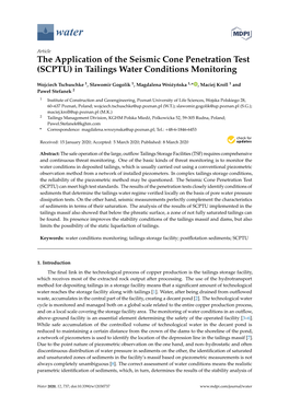 The Application of the Seismic Cone Penetration Test (SCPTU) in Tailings Water Conditions Monitoring