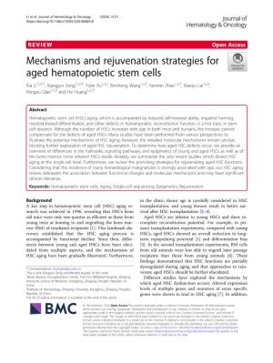 Mechanisms and Rejuvenation Strategies for Aged Hematopoietic