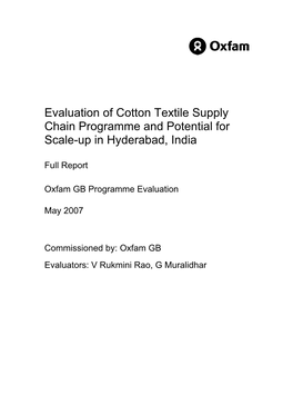 TOR for Mid Term Review of Cotton Textile Supply Chain Programm