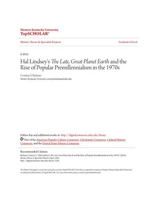 Hal Lindsey's &lt;I&gt;The Late, Great Planet Earth&lt;/I&gt;