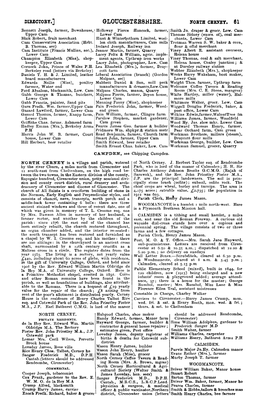 GLOUCESTERSHIRE. NOBT.B CIB.NEY, 61 Bennett Joseph, Farmer, Downhouse, R Holloway Pierce Hancock, Farmer, Smith Jn