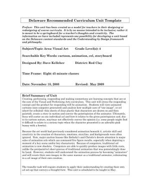 Delaware Recommended Curriculum Unit Template