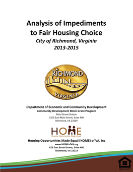 City of Richmond Analysis of Impediments 2013