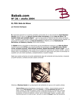 Babab.Com Nº 26 Œ Otoño 2004