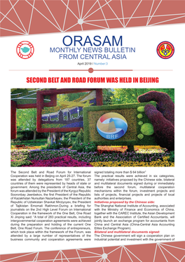 ORASAM MONTHLY NEWS BULLETIN from CENTRAL ASIA April 2019 / Number:3