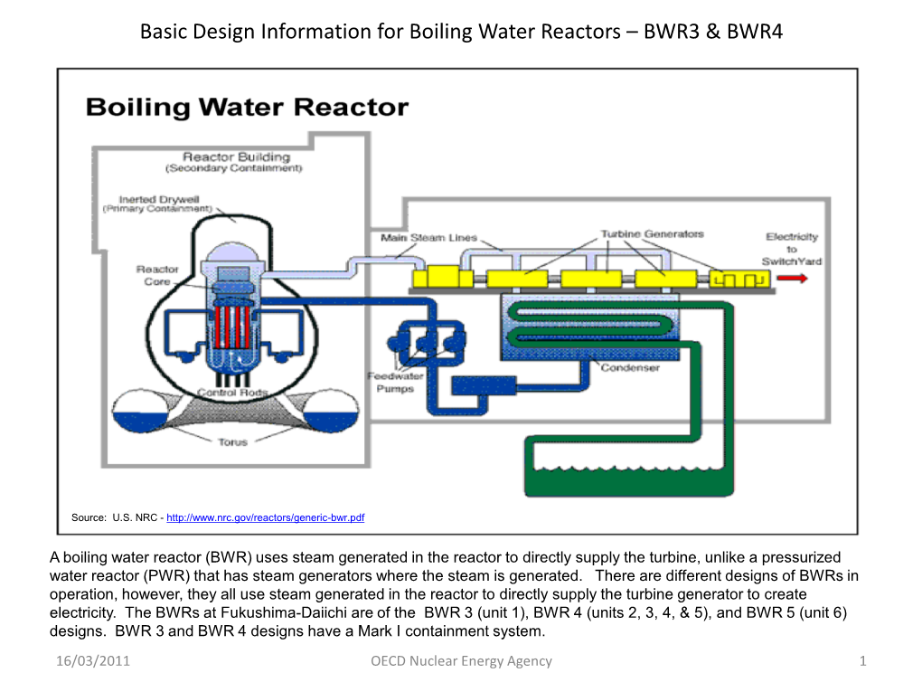 Basic Design Information for Boiling Water Reactors – BWR3 & BWR4