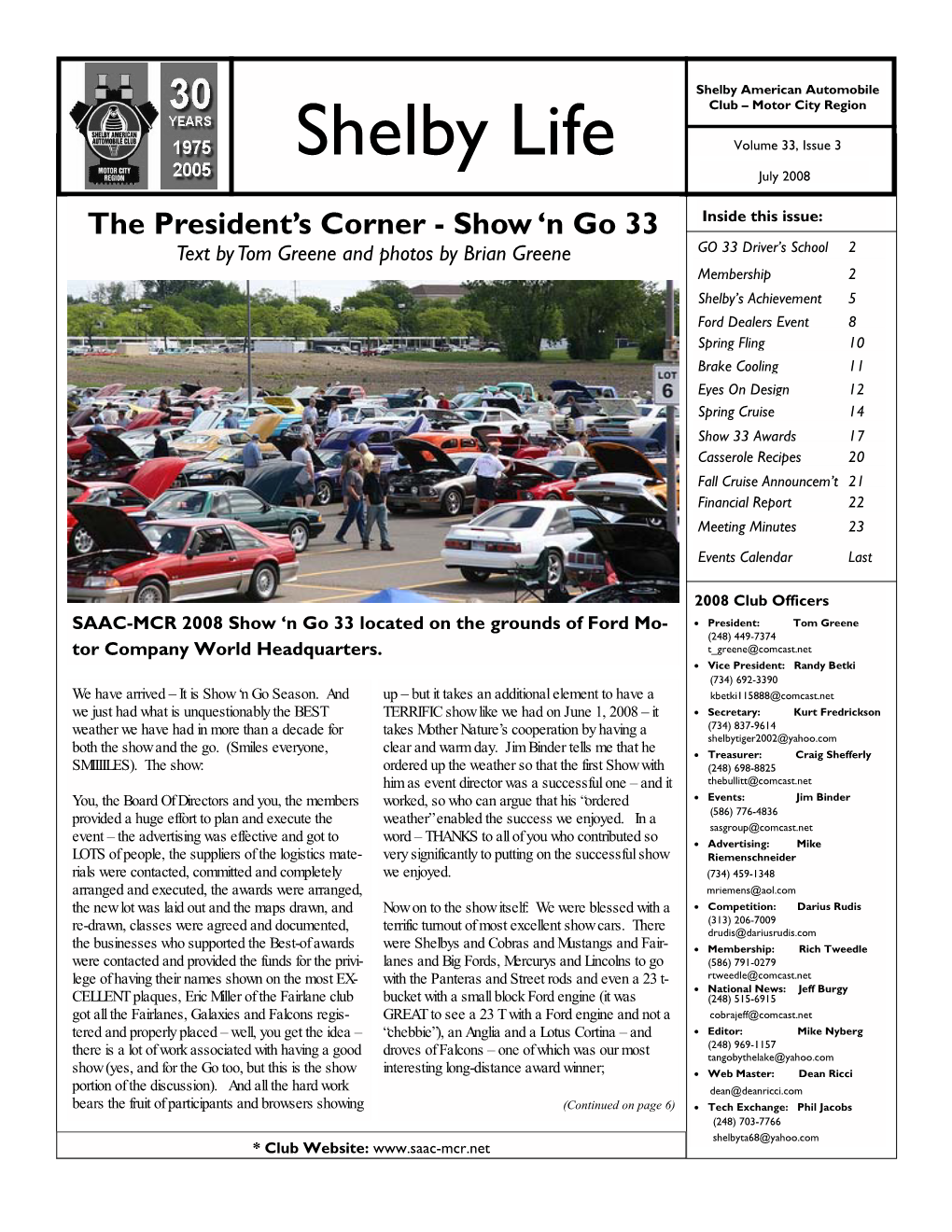 2008 Shelby Life Vol 33 Issue 3 Hard Copy for Mailing
