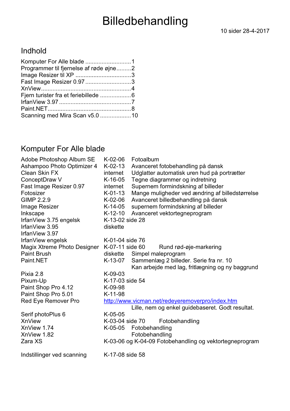 Billedbehandling 10 Sider 28-4-2017