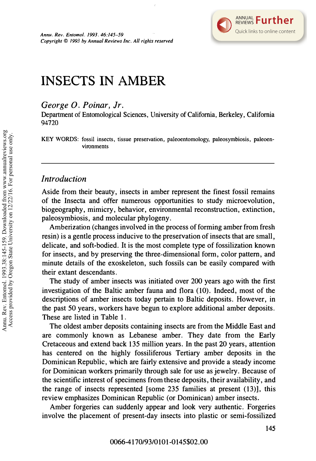 Insects in Amber