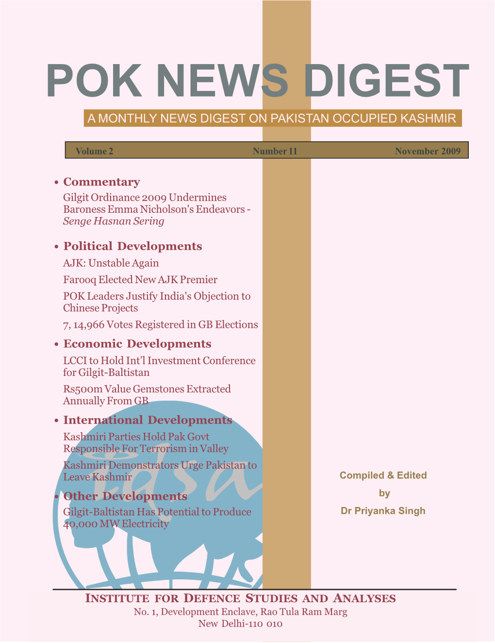 Pok News Digest a Monthly News Digest on Pakistan Occupied Kashmir