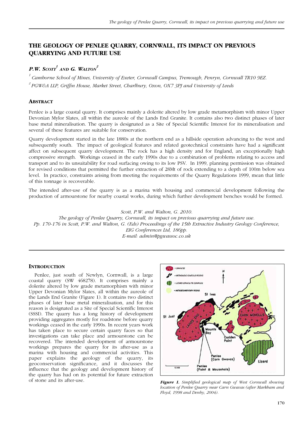 The Geology of Penlee Quarry, Cornwall, Its Impact on Previous Quarrying and Future Use