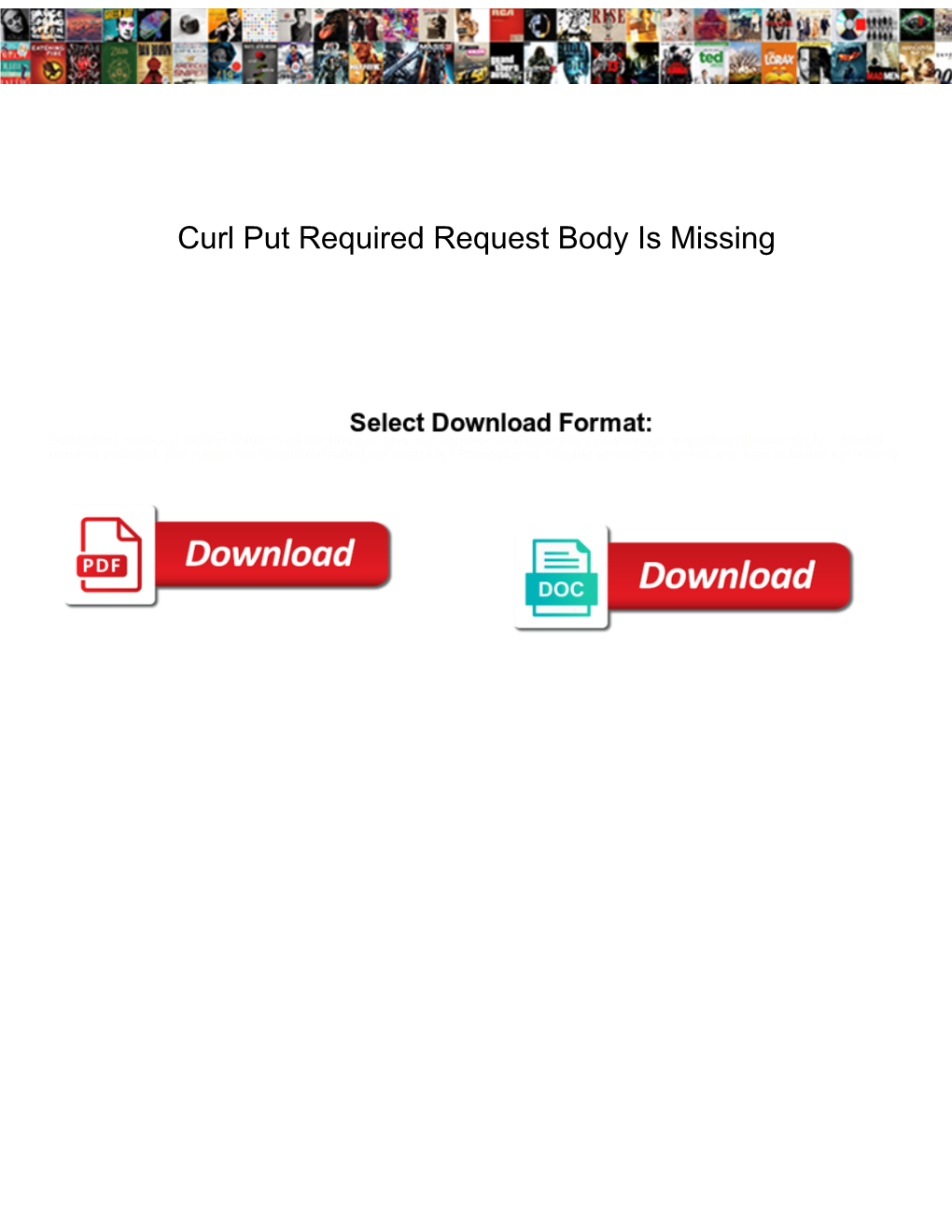 Curl Put Required Request Body Is Missing