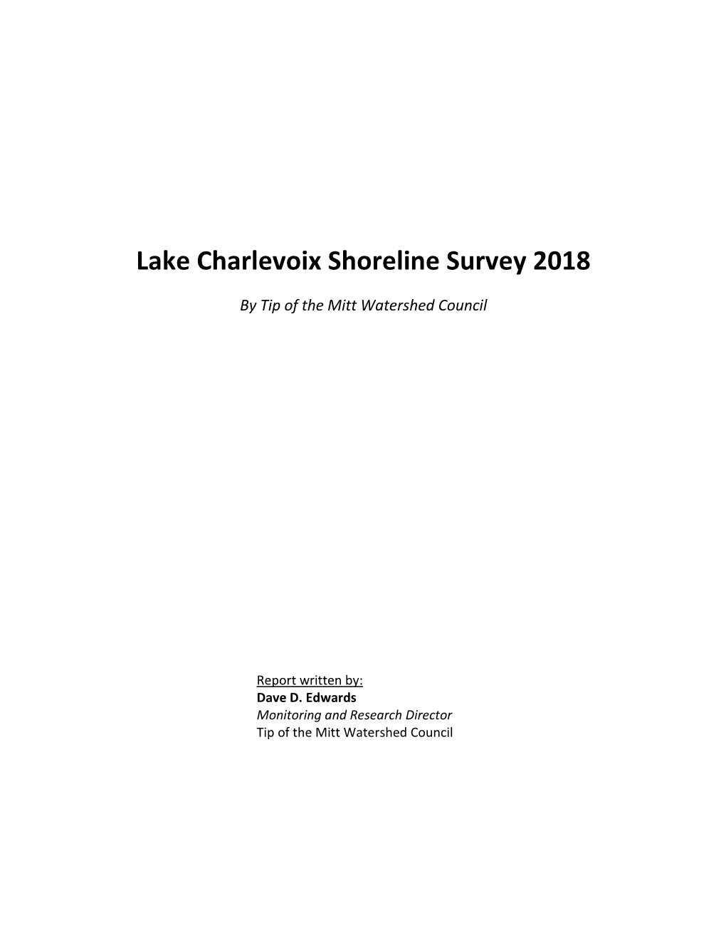 Lake Charlevoix Shoreline Survey Report