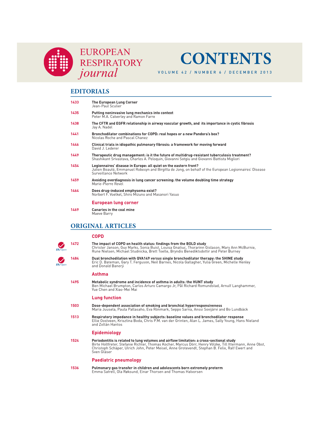 CONTENTS Journal VOLUME 42 / NUMBER 6 / DECEMBER 2013
