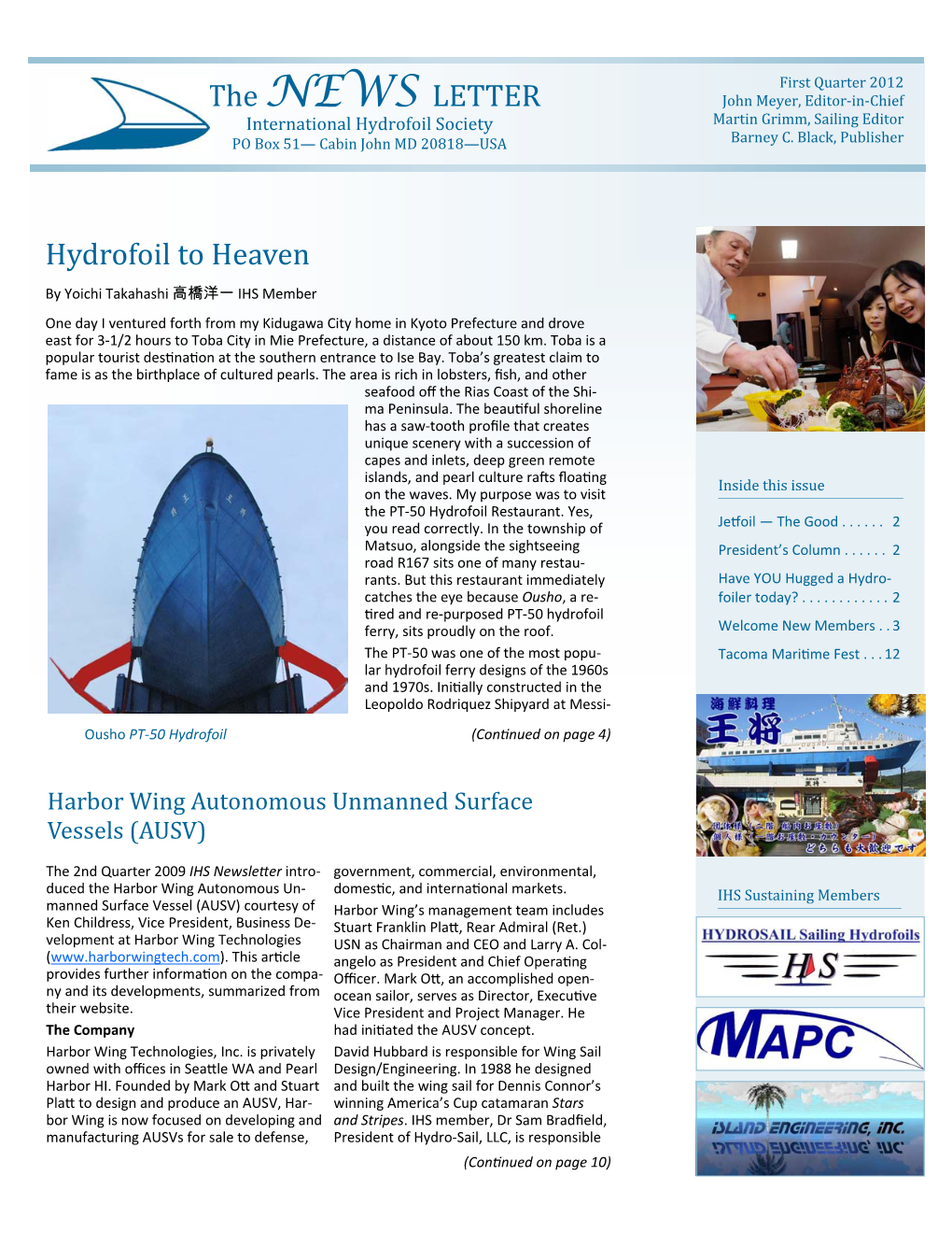 IHS Newsletter 2012