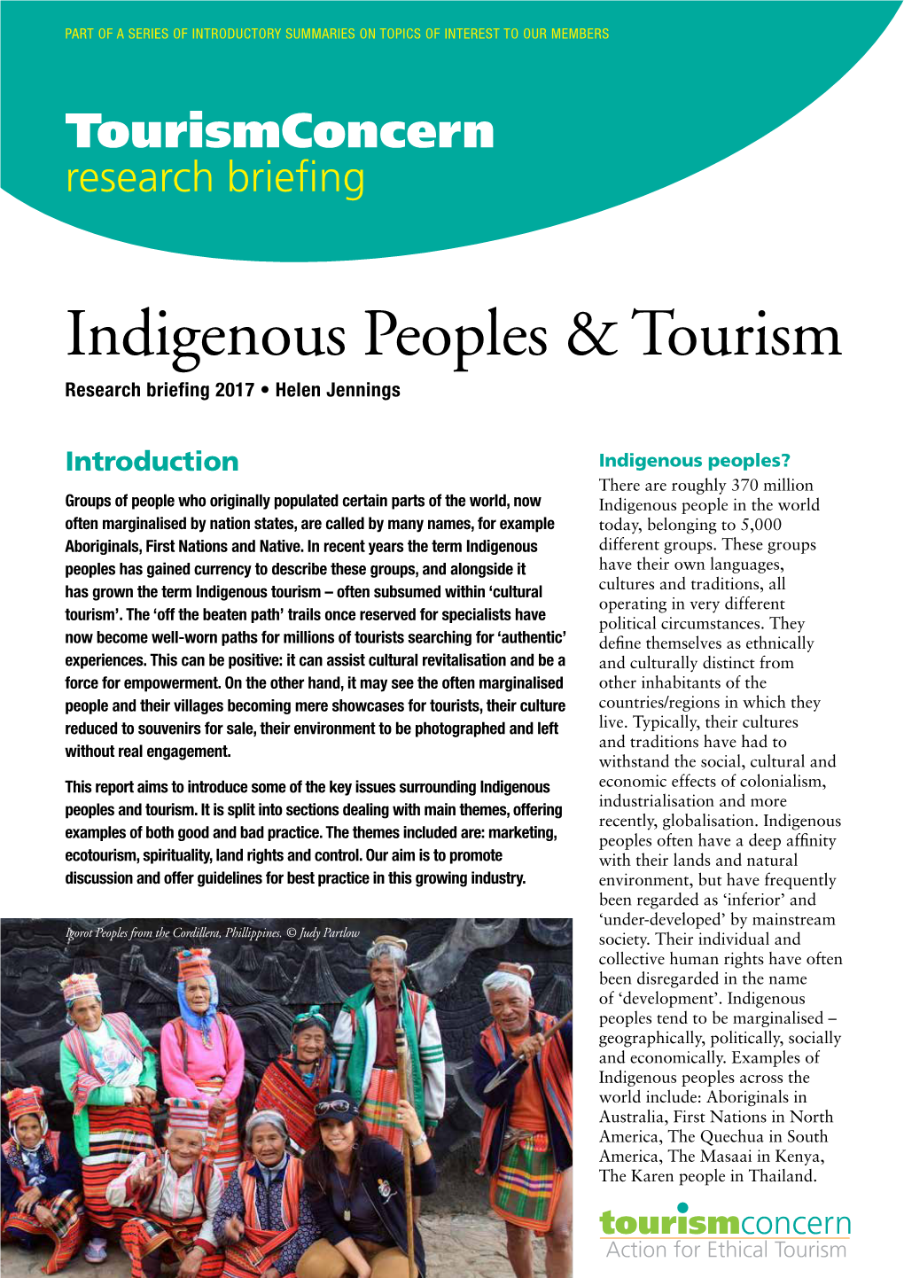 Indigenous Peoples & Tourism