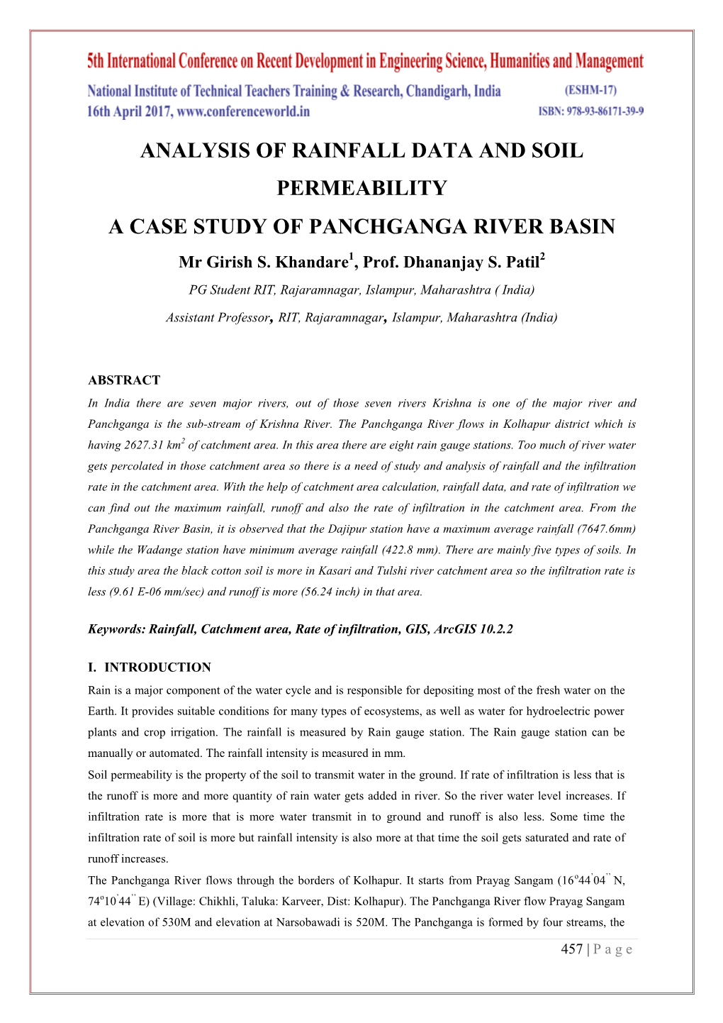 Analysis of Rainfall Data and Soil Permeability