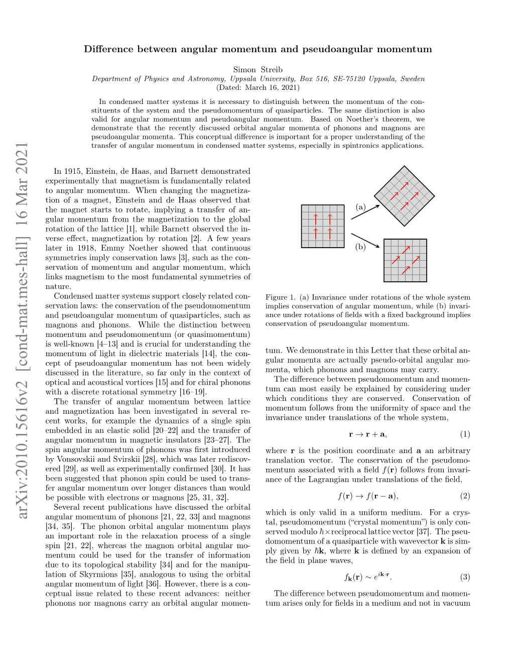 Difference Between Angular Momentum and Pseudoangular