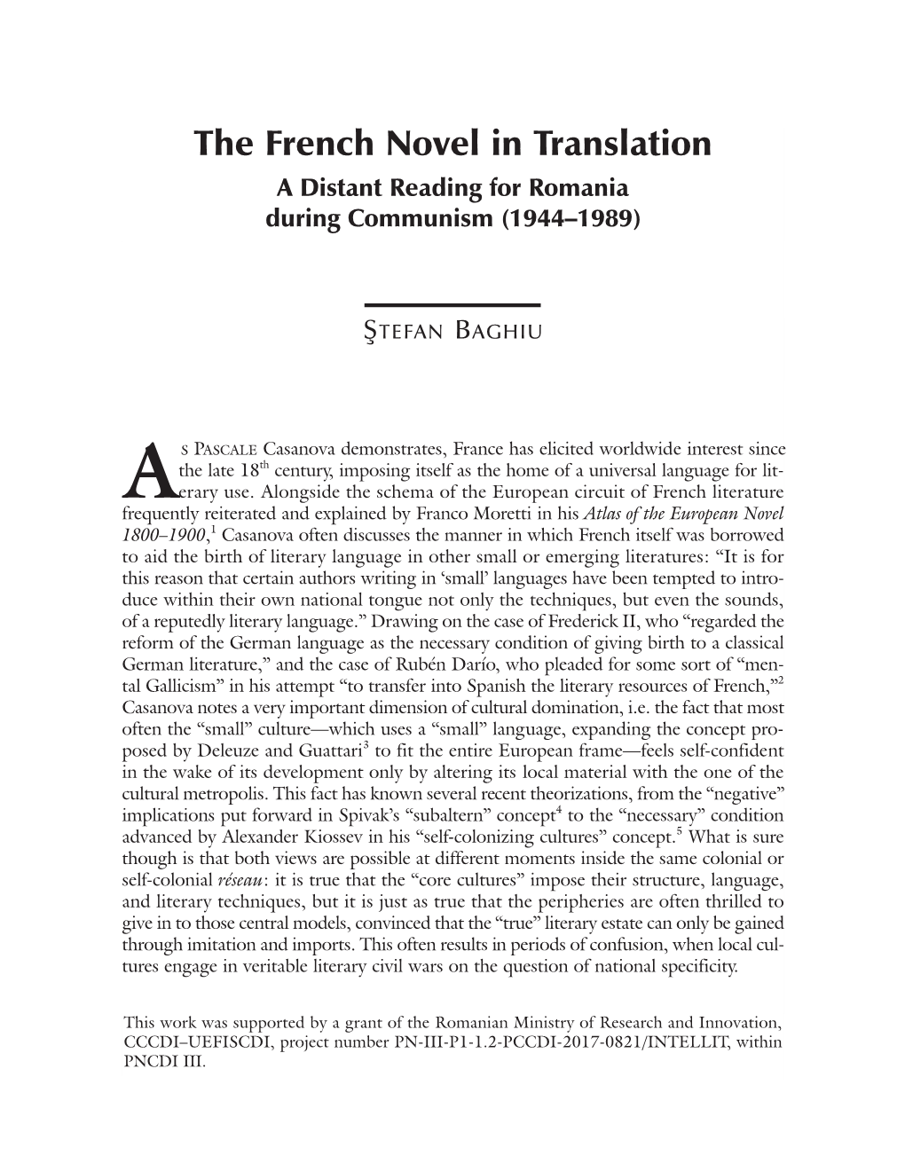 The French Novel in Translation a Distant Reading for Romania During Communism (1944–1989)