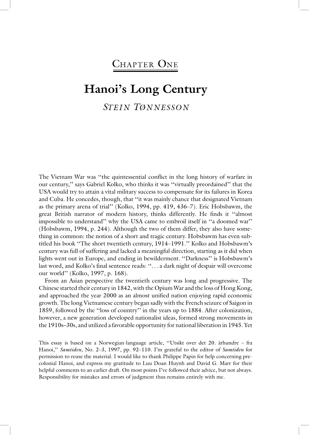 Hanoi's Long Century