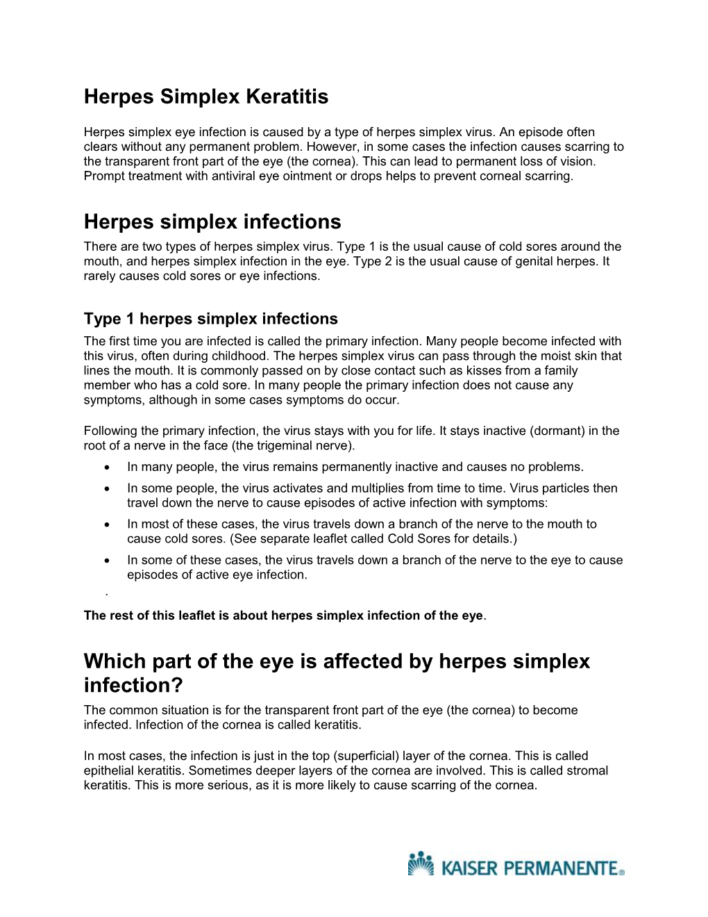 Herpes Simplex Keratitis