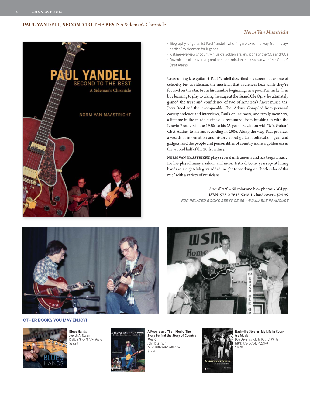 PAUL YANDELL, SECOND to the BEST: a Sideman's Chronicle Norm Van Maastricht